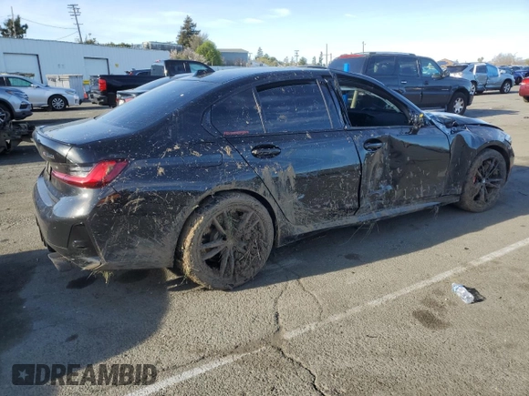 2024 BMW 3 Series M340i xDrive with VIN 3MW49FF0XR8E75530, listed as a Copart auction lot 46373175 with 0 mi miles and Salvage Title. Bid and sale history available at carsss.com. Image 3.