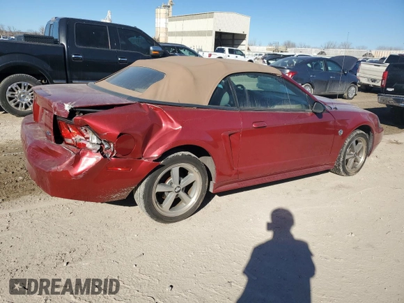 2004 Ford Mustang Deluxe with VIN 1FAFP44684F168134, listed as a Copart auction lot 46898385 with 124,391 mi miles and Salvage Title. Bid and sale history available at carsss.com. Image 3.