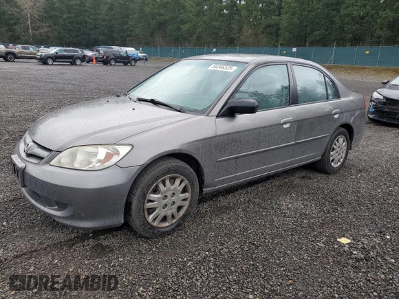 2004 Honda Civic LX with VIN 2HGES15524H625190, listed as a Copart auction lot 50346525 with 160,807 mi miles and Salvage Title. Bid and sale history available at DreamBid. Image 1.