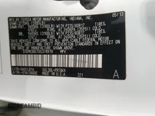 2013 Toyota Sienna XLE AAS with VIN 5TDYK3DC7DS378919, listed as a Copart auction lot 50792515 with 165,256 mi miles and Salvage Title. Bid and sale history available at carsss.com. Image 16.