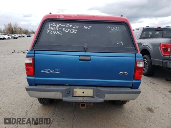 2001 Ford Ranger XL Fleet with VIN 1FTZR15E41PA65773, listed as a Copart auction lot 46953075 with 271,463 mi miles and Salvage Title. Bid and sale history available at carsss.com. Image 6.