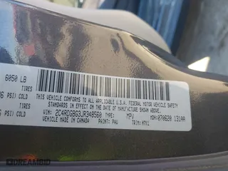 2018 Dodge Grand Caravan SE with VIN 2C4RDGBG3JR348560, listed as a IAAI auction lot 41657312 with 135,007 mi miles. Bid and sale history available at carsss.com. Image 9.