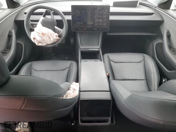 2024 Tesla Model 3 with VIN 5YJ3E1EAXRF829940, listed as a Copart auction lot 47689675 with 7,992 mi miles and Salvage Title. Bid and sale history available at carsss.com. Image 8.