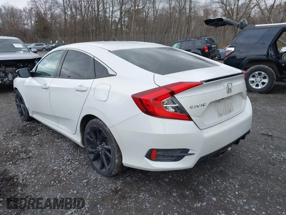 2020 Honda Civic Sedan Sport with VIN 2HGFC2F83LH549560, listed as a IAAI auction lot 41988749 with 72,257 mi miles. Bid and sale history available at carsss.com. Image 3.