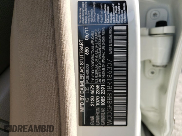 2011 Mercedes-Benz C 300 Sport with VIN WDDGF8BB1BR186307, listed as a Copart auction lot 54422265 with 98,377 mi miles and Salvage Title. Bid and sale history available at carsss.com. Image 12.