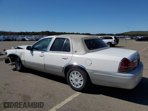 2005 Mercury Grand Marquis GS with VIN 2MEFM74W55X654070, listed as a Copart auction lot 53114785 with 56,128 mi miles and Salvage Title. Bid and sale history available at DreamBid. Image 2.