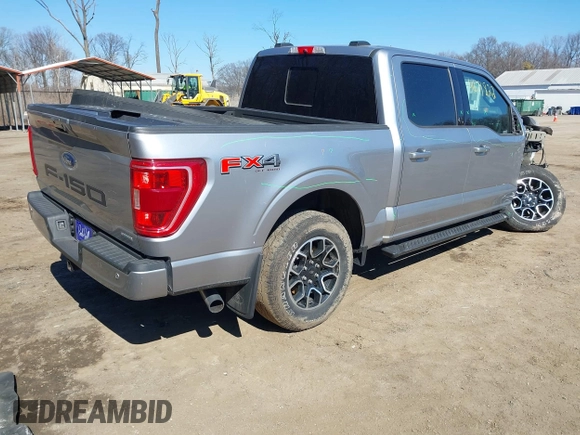 2021 Ford F-150 XL with VIN 1FTFW1E87MFA22562, listed as a IAAI auction lot 41686127 with 43,726 mi miles. Bid and sale history available at carsss.com. Image 4.