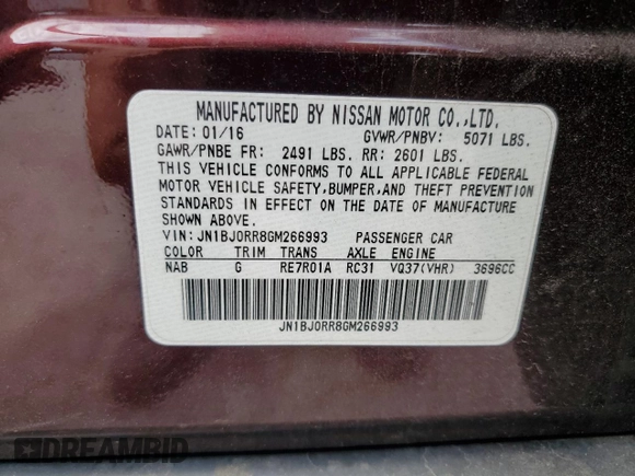 2016 Infiniti QX50 with VIN JN1BJ0RR8GM266993, listed as a Copart auction lot 68308284 with 144,003 mi miles and Salvage Title. Bid and sale history available at carsss.com. Image 15.