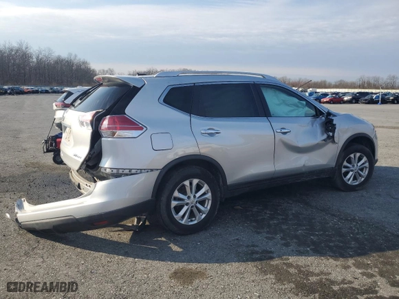2016 Nissan Rogue SV with VIN KNMAT2MV0GP677984, listed as a Copart auction lot 50931935 with 0 mi miles and Salvage Title. Bid and sale history available at carsss.com. Image 3.