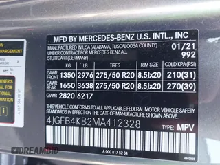 2021 Mercedes-Benz GLE 350 with VIN 4JGFB4KB2MA412328, listed as a IAAI auction lot 42540187 with 73,416 mi miles and . Bid and sale history available at DreamBid. Image 9.