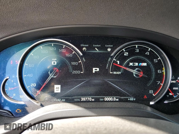 2020 BMW X3 M Competition with VIN 5YMTS0C06L9B67220, listed as a Copart auction lot 82880984 with 39,770 mi miles and Salvage Title. Bid and sale history available at carsss.com. Image 9.