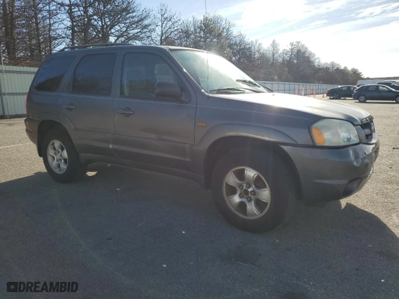 2003 Mazda Tribute LX with VIN 4F2YZ94183KM55266, listed as a Copart auction lot 80276174 with 154,358 mi miles and Salvage Title. Bid and sale history available at carsss.com. Image 4.