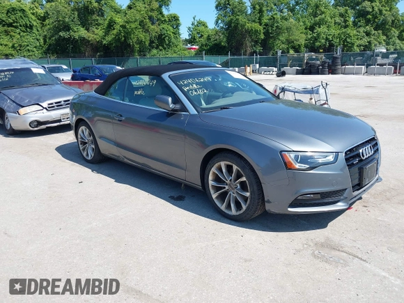 2014 Audi A5 Premium Plus z VIN WAULFAFH0EN003941, wystawiony jako IAAI lot #42406249 z przebiegiem 120 501 mil mil oraz . Historia ofert i sprzedaży dostępna na DreamBid. Obrazek 1.