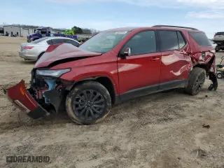 2022 Chevrolet Traverse RS with VIN 1GNERJKW6NJ130246, listed as a Copart auction lot 45039085 with 53,215 mi miles and Salvage Title. Bid and sale history available at carsss.com. Image 1.