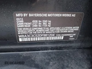 2013 BMW 3 Series 320i xDrive z VIN WBA3C3C52DF981204, wystawiony jako IAAI lot #41731595 z przebiegiem 82 514 mil mil oraz . Historia ofert i sprzedaży dostępna na DreamBid. Obrazek 9.