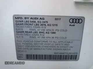 2018 Audi Q5 Premium with VIN WA1ANAFY3J2010272, listed as a Copart auction lot 66711262 with 65,409 mi miles. Bid and sale history available at carsss.com. Image 10.