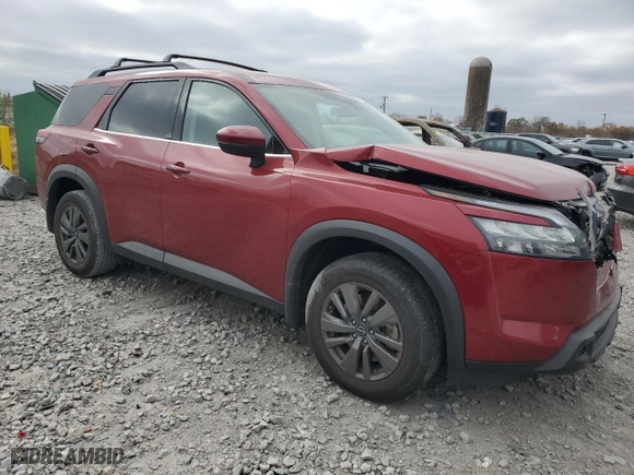 2023 Nissan Pathfinder SV with VIN 5N1DR3BA9PC231305, listed as a Copart auction lot 85828004 with 49,228 mi miles and Salvage Title. Bid and sale history available at carsss.com. Image 4.
