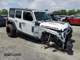 2022 Jeep Wrangler Unlimited Rubicon with VIN 1C4HJXFN2NW211037, listed as a Copart auction lot 49897115 with 21,878 mi miles and Salvage title. Bid and sale history available at DreamBid. Image 4.