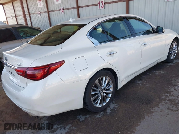 2019 Infiniti Q50 3.0t LUXE with VIN JN1EV7AP4KM513651, listed as a IAAI auction lot 41357173 with 77,485 mi miles. Bid and sale history available at carsss.com. Image 4.