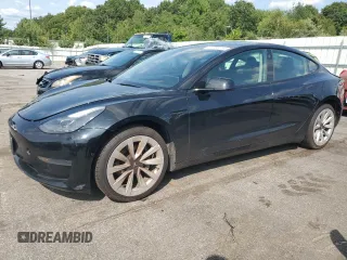 2022 Tesla Model 3 with VIN 5YJ3E1EA5NF186293, listed as a Copart auction lot 66789134 with 71,471 mi miles and Salvage Title. Bid and sale history available at DreamBid. Image 1.