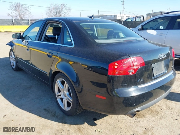 2007 Audi A4 2.0T with VIN WAUAF78E37A040912, listed as a IAAI auction lot 41383082 with 132,491 mi miles. Bid and sale history available at carsss.com. Image 3.