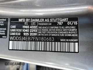 2015 Mercedes-Benz CLA 250 with VIN WDDSJ4EB7FN180683, listed as a Copart auction lot 54276095 with 58,728 mi miles and Salvage Title. Bid and sale history available at DreamBid. Image 12.