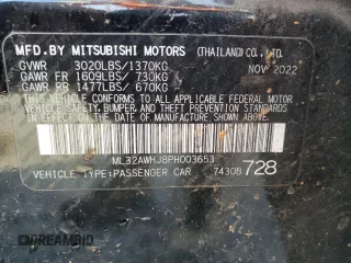 2023 Mitsubishi Mirage Black Edition z VIN ML32AWHJ8PH003653, wystawiony jako Copart lot #46799125 z przebiegiem 60 064 mil mil oraz Szkoda całkowita • Salvage title. Historia ofert i sprzedaży dostępna na DreamBid. Obrazek 13.