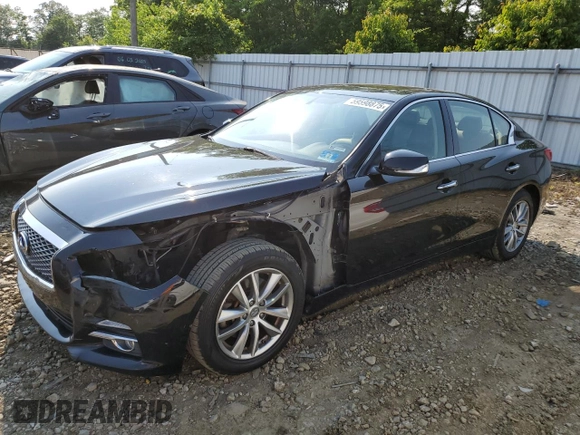 2015 Infiniti Q50 Sport with VIN JN1BV7AR7FM414915, listed as a Copart auction lot 59598875 with 168,160 mi miles and Salvage title. Bid and sale history available at DreamBid. Image 1.