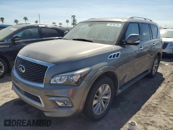 2017 Infiniti QX80 with VIN JN8AZ2NE9H9154311, listed as a Copart auction lot 74930154 with Not Provided miles and Salvage Title. Bid and sale history available at carsss.com. Image 1.
