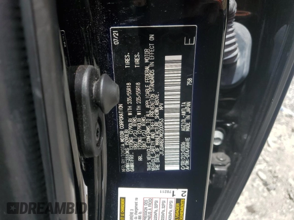 2021 Lexus NX 300 F Sport with VIN JTJSARBZ7M2200953, listed as a Copart auction lot 62469185 with 49,412 mi miles and Salvage title. Bid and sale history available at DreamBid. Image 13.