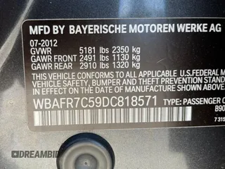 2013 BMW 5 Series 535i with VIN WBAFR7C59DC818571, listed as a Copart auction lot 51173235 with 158,098 mi miles and Clean Title. Bid and sale history available at DreamBid. Image 10.