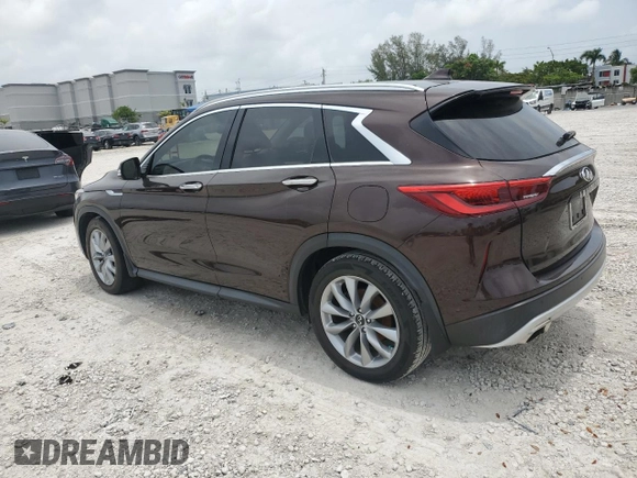 2020 Infiniti QX50 Luxe with VIN 3PCAJ5M18LF107837, listed as a Copart auction lot 62527265 with 52,928 mi miles and Clean title. Bid and sale history available at DreamBid. Image 2.