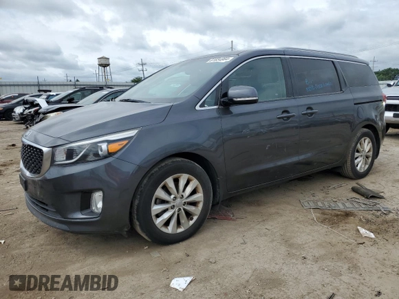 2016 Kia Sedona SX with VIN KNDMC5C19G6138038, listed as a Copart auction lot 61634964 with 0 mi miles and Clean Title. Bid and sale history available at carsss.com. Image 1.