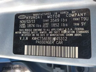 2014 Hyundai Accent GS with VIN KMHCT5AE8EU145312, listed as a IAAI auction lot 41021429 with 70,835 mi miles. Bid and sale history available at carsss.com. Image 9.
