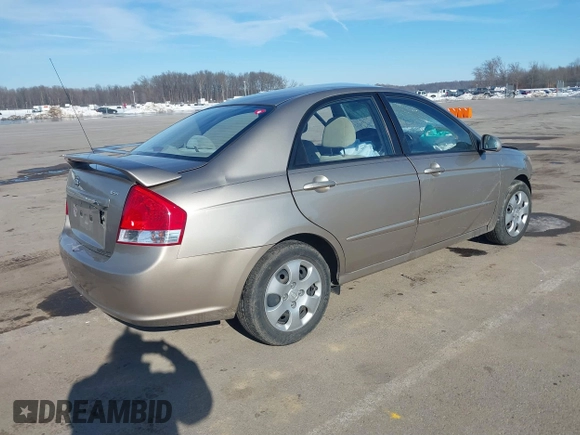 2008 Kia Spectra SX with VIN KNAFE121385500379, listed as a IAAI auction lot 41368598 with 1 mi miles. Bid and sale history available at carsss.com. Image 4.