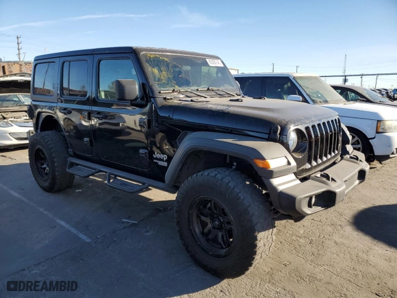 2018 Jeep Wrangler Unlimited Sport with VIN 1C4HJXDG6JW105088, listed as a Copart auction lot 89300745 with 80,928 mi miles and Salvage Title. Bid and sale history available at carsss.com. Image 4.