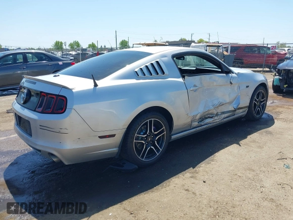 2013 Ford Mustang V6 with VIN 1ZVBP8AM4D5212653, listed as a IAAI auction lot 42090402 with 134,437 mi miles. Bid and sale history available at carsss.com. Image 4.