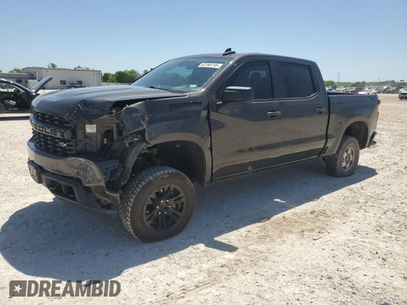 2021 Chevrolet Silverado 1500 Custom with VIN 1GCPYBEK6MZ231063, listed as a Copart auction lot 52195745 with 53,497 mi miles and Salvage Title. Bid and sale history available at DreamBid. Image 1.
