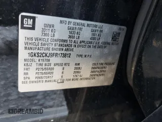 2015 GMC Yukon Denali with VIN 1GKS2CKJ9FR173812, listed as a Copart auction lot 72577144 with 207,940 mi miles and Salvage Title. Bid and sale history available at carsss.com. Image 15.