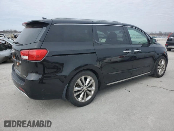 2016 Kia Sedona SX-L with VIN KNDME5C18G6108863, listed as a Copart auction lot 45536295 with 110,337 mi miles and Salvage Title. Bid and sale history available at carsss.com. Image 3.