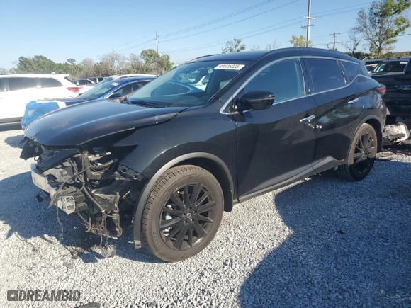 2022 Nissan Murano SV with VIN 5N1AZ2BS4NC126352, listed as a Copart auction lot 49026225 with 46,333 mi miles and Non Repairable. Bid and sale history available at carsss.com. Image 1.