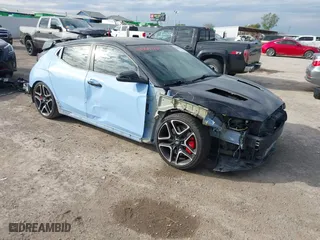 2020 Hyundai Veloster N with VIN KMHT36AH2LU003647, listed as a IAAI auction lot 41060783 with 101,637 mi miles. Bid and sale history available at carsss.com. Image 1.