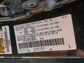2022 Toyota Tundra Capstone Hybrid with VIN 5TFVC5DB7NX008259, listed as a Copart auction lot 44306175 with 73,691 mi miles and Salvage title. Bid and sale history available at DreamBid. Image 12.