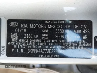 2018 Kia Forte LX with VIN 3KPFK4A77JE226083, listed as a IAAI auction lot 41917920 with 152,803 mi miles. Bid and sale history available at carsss.com. Image 9.