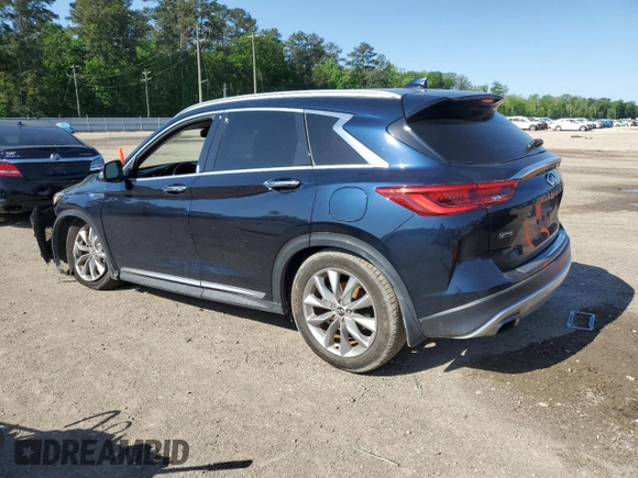 2019 Infiniti QX50 LUXE with VIN 3PCAJ5M1XKF137405, listed as a Copart auction lot 51800765 with 67,585 mi miles and Salvage Title. Bid and sale history available at carsss.com. Image 2.