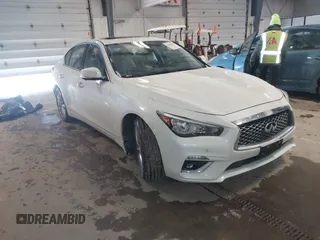 2021 Infiniti Q50 Luxe z VIN JN1EV7BR9MM752020, wystawiony jako IAAI lot #41602470 z przebiegiem 61 392 mil mil oraz . Historia ofert i sprzedaży dostępna na DreamBid. Obrazek 1.