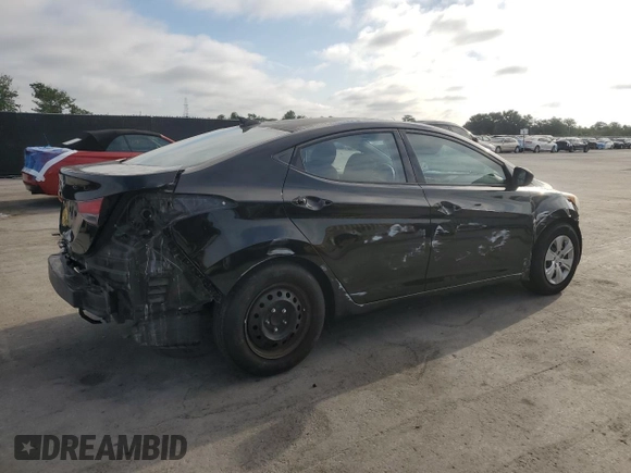 2016 Hyundai Elantra SE with VIN 5NPDH4AEXGH678344, listed as a Copart auction lot 57878685 with Not provided miles and Salvage title. Bid and sale history available at DreamBid. Image 3.