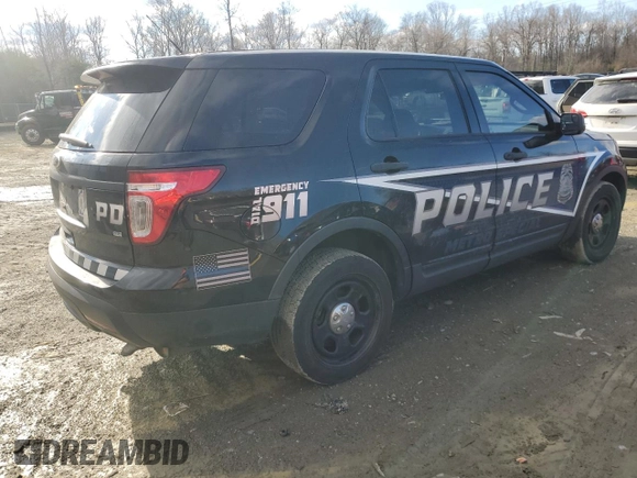 2013 Ford Utility Police Interceptor with VIN 1FM5K8ARXDGC40872, listed as a Copart auction lot 47389765 with 156,083 mi miles and Salvage Title. Bid and sale history available at carsss.com. Image 3.
