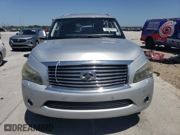 2014 Infiniti QX80 with VIN JN8AZ2NF4E9555172, listed as a Copart auction lot 52302975 with 107,709 mi miles and Salvage Title. Bid and sale history available at DreamBid. Image 5.