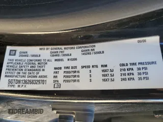 2006 Hummer H3 with VIN 5GTDN136268329701, listed as a Copart auction lot 81834664 with 137,347 mi miles and Salvage Title. Bid and sale history available at DreamBid. Image 13.